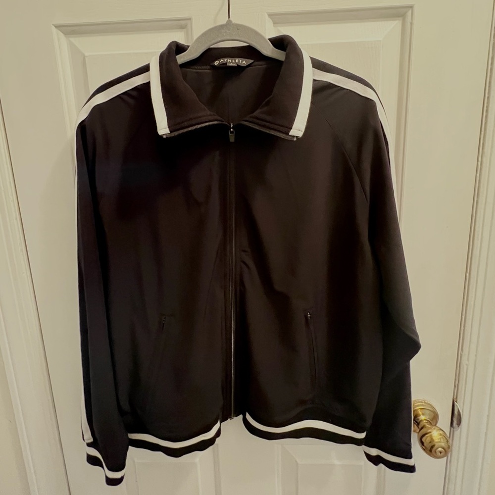 Athleta Track Jacket, black, sz L